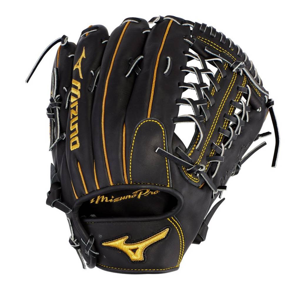 Panske Rukavice Mizuno Pro Outfield 12.75" - Deep Pocket Baseball Čierne Vypredaj ONLI46957